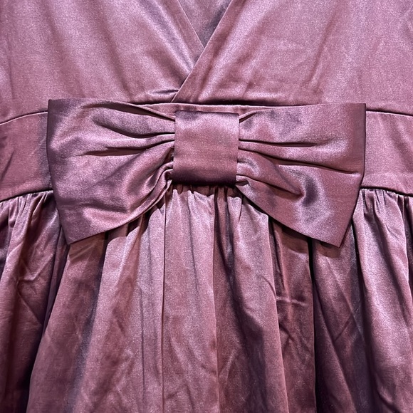 Forever 21 Fit & Flare Mini Dress Purple L Eggplant Bow Girly Y2K Party NWT - Picture 9 of 15